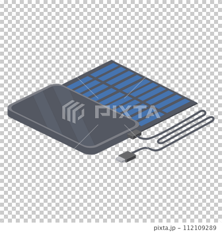 アイソメトリックで描いたモバイルバッテリーのイラスト アイソメトリックで描いたモバイルバッテリーのイラスト 112109289