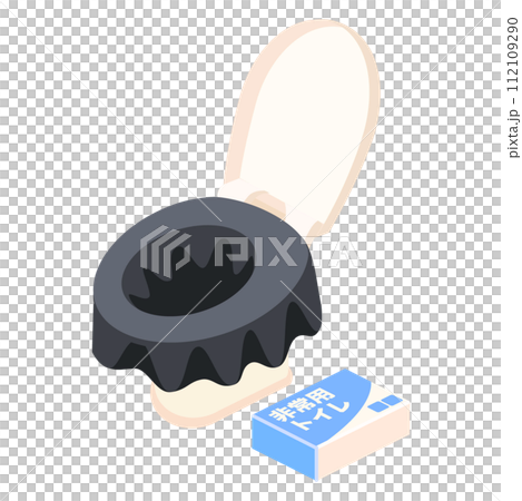 Isometric illustration of a simple toilet 112109290