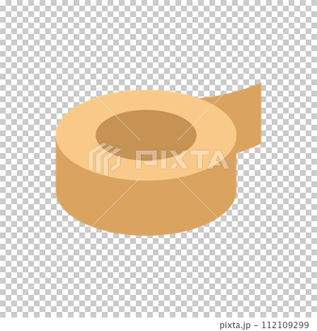 Isometric illustration of cloth adhesive tape 112109299