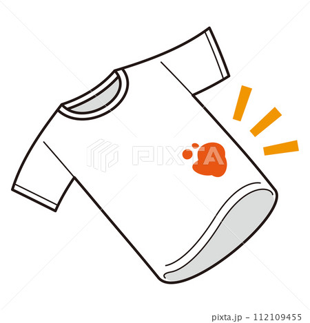 汚れた白いTシャツのイラスト 112109455