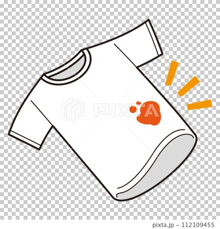 汚れた白いTシャツのイラスト 112109455