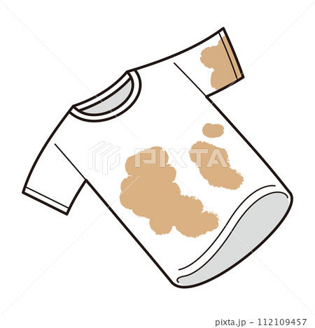 汚れた白いTシャツのイラスト 112109457