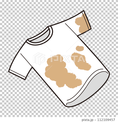 汚れた白いTシャツのイラスト 112109457