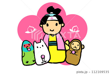 かわいい桃太郎のイラスト かわいい桃太郎のイラスト 112109535