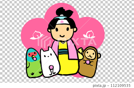 かわいい桃太郎のイラスト かわいい桃太郎のイラスト 112109535