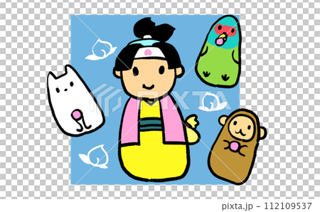 Cute Momotaro illustration Cute Momotaro illustration 112109537