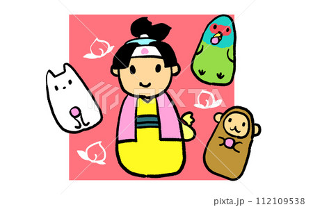 かわいい桃太郎のイラスト かわいい桃太郎のイラスト 112109538