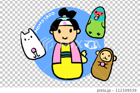 かわいい桃太郎のイラスト 112109539