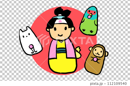かわいい桃太郎のイラスト かわいい桃太郎のイラスト 112109540