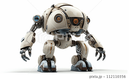 AI-generated content. Futuristic robot on a white background 112110356