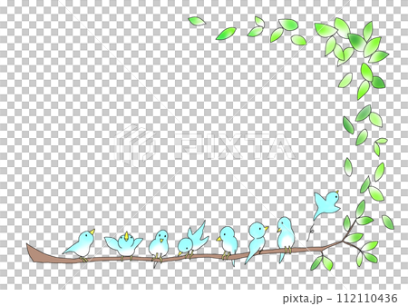 Blue bird and fresh green frame Blue bird and fresh green frame 112110436