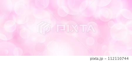 Abstract circle bokeh wallpaper. Pastel rose color blur effect background. Shiny pink blurry light sparkle texture. Vector romantic backdrop for birthday celebration, fairy party, card, poster, banner Abstract circle bokeh wallpaper. Pastel rose color blur effect background. Shiny pink blurry light sparkle texture. Vector romantic backdrop for birthday celebration, fairy party, card, poster, banner 112110744