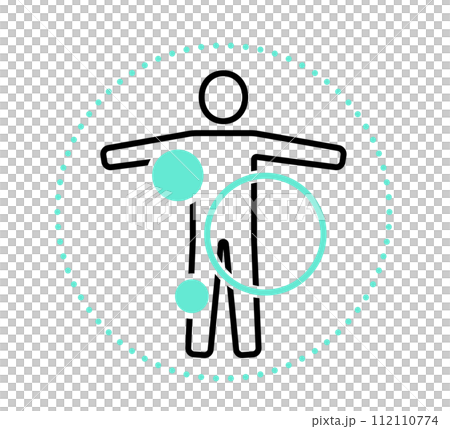 Medical illustration icon of detailed examination 112110774