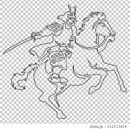 騎馬武者-一筆書き 112111824