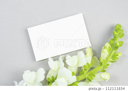 Flower and business card mock-up 112111834