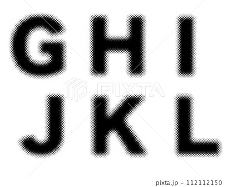 ハーフトーンのアルファベットのセット G H I J K L ハーフトーンのアルファベットのセット G H I J K L 112112150