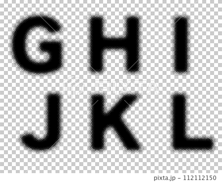 ハーフトーンのアルファベットのセット G H I J K L ハーフトーンのアルファベットのセット G H I J K L 112112150