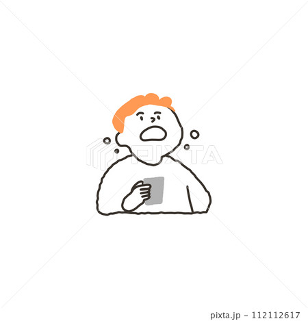 ガラガラうがいする男性 112112617