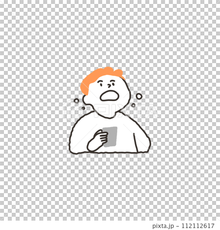 ガラガラうがいする男性 112112617