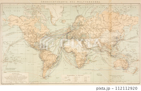 20世紀初頭 世界地図 航路 20世紀初頭 世界地図 航路 112112920