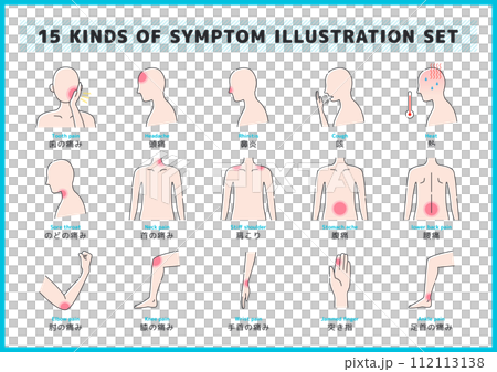 人間の身体・病気の症状関連のイラスト素材セット 112113138
