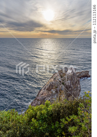 Sandanbeki Rock Cliff on Pacific coast in Shirahama Town in Wakayama prefecture Japan 112113166