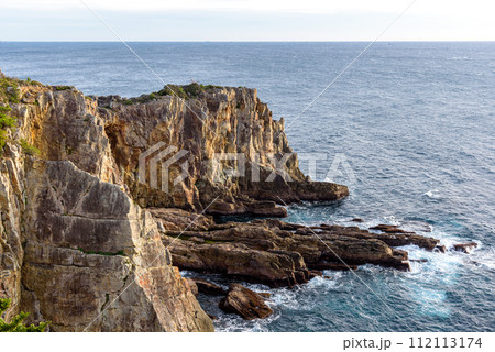 Sandanbeki Rock Cliff on Pacific coast in Shirahama Town in Wakayama prefecture Japan Sandanbeki Rock Cliff on Pacific coast in Shirahama Town in Wakayama prefecture Japan 112113174