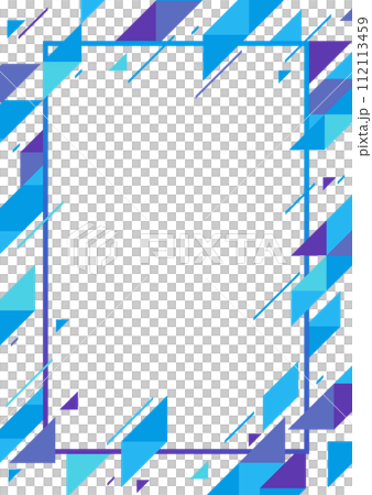 青　ブルー　幾何学模様の背景素材 112113459