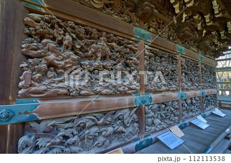 東京都葛飾区柴又7丁目の帝釈天(題経寺)の壁面彫刻 112113538