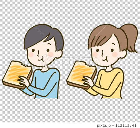 食パンを食べる人物 112113541