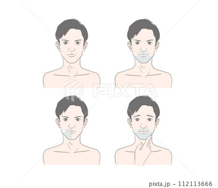 若い男性の青ヒゲついてのイメージイラストセット 112113666