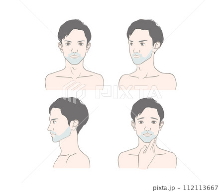 若い男性の青髭ついてのイメージイラストセット 112113667