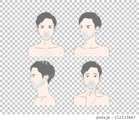 若い男性の青髭ついてのイメージイラストセット 112113667