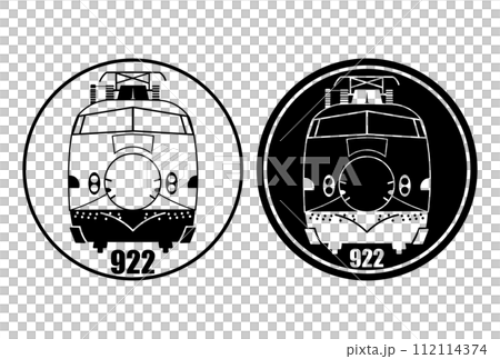 922 型黃色博士的簡單郵票風格插圖 2 種黑色 112114374