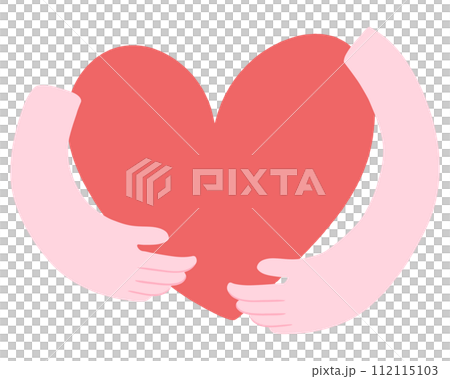 An image of wrapping a heart with hands, a simple and stylish hand-drawn illustration An image of wrapping a heart with hands, a simple and stylish hand-drawn illustration 112115103
