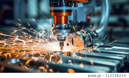 Modern industrial technology for making industrial details.Laser optics and CNC computer numerical control. 112116214