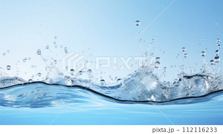 Blue waves with a fresh water. Waves showing a stream of clear pure water. 112116233