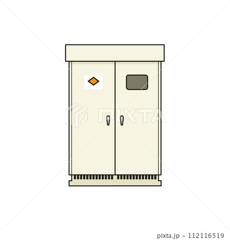 正面から見たキュービクル式高圧受電設備 正面から見たキュービクル式高圧受電設備 112116519