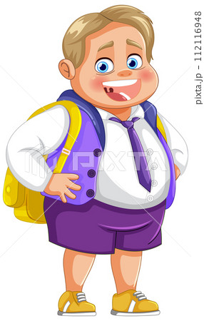 Happy Schoolboy Ready for Class Happy Schoolboy Ready for Class 112116948
