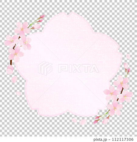 桜の花びらが舞うベクターフレーム 112117306