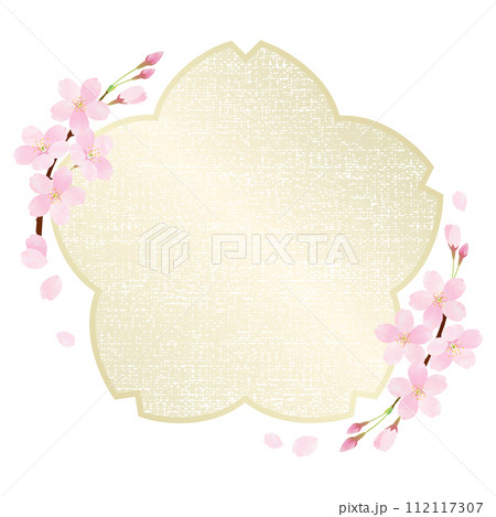 桜の花びらが舞うベクターフレーム 112117307