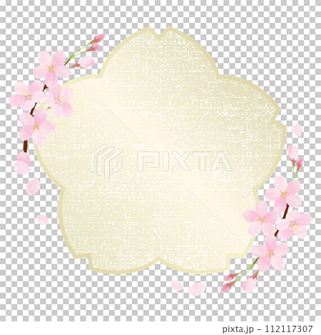 桜の花びらが舞うベクターフレーム 112117307