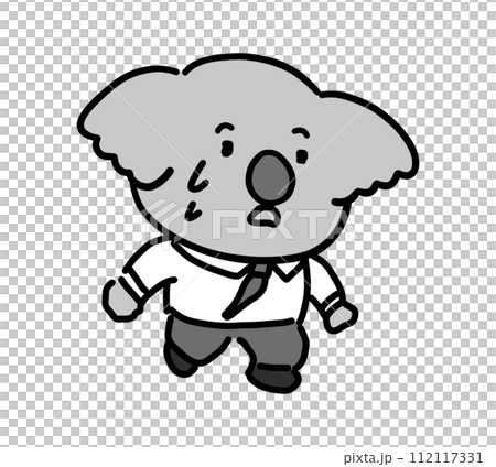 無尾熊商人角色匆忙奔跑 無尾熊商人角色匆忙奔跑 112117331