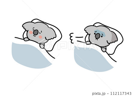 ぐっすり眠るコアラと眠れないコアラのセット ぐっすり眠るコアラと眠れないコアラのセット 112117343
