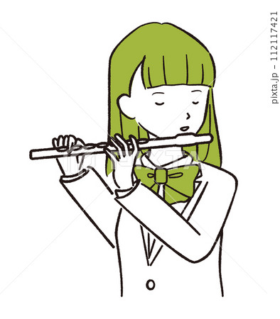 手描き 1coclor 線画 部活 吹奏楽部 手描き 1coclor 線画 部活 吹奏楽部 112117421