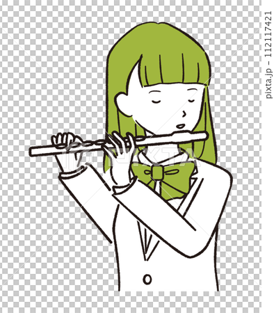 手描き 1coclor 線画 部活 吹奏楽部 手描き 1coclor 線画 部活 吹奏楽部 112117421