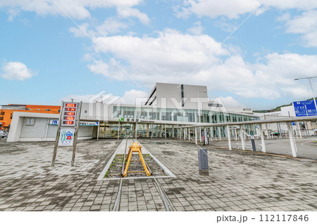 北海道稚内市 日本最北の駅 晴天のJR稚内駅 北海道稚内市 日本最北の駅 晴天のJR稚内駅 112117846