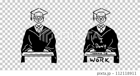Line drawing illustration of a male student giving a speech at the graduation ceremony Line drawing illustration of a male student giving a speech at the graduation ceremony 112118911
