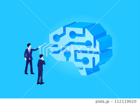 AIのビジネスへの導入を考えるビジネスマン 112119020