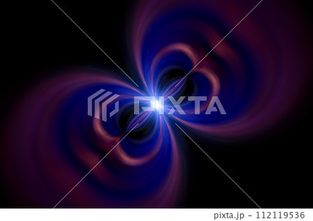 宇宙空間のワープをイメージした背景素材（ワームホール ・ブラックホールのイメージ） 112119536